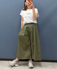 Pauline Bleu ポリーヌブロー　サイドタック ギャザーガウチョパンツ