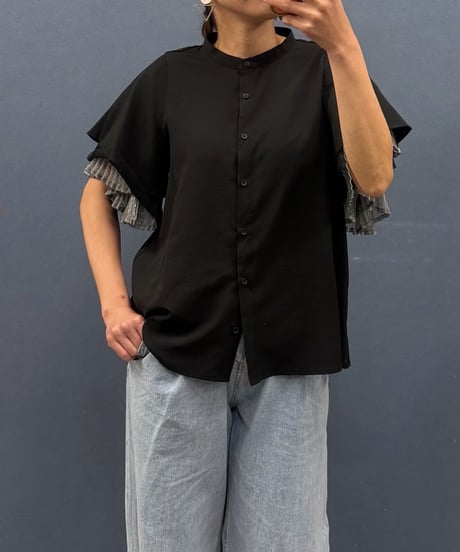 Pauline Bleu ポリーヌブロー　レイヤードスリーブブラウス