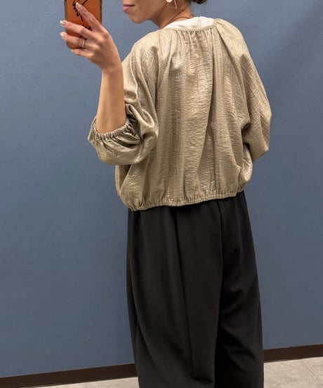 C’EST MOIJEU セモアージュ　箔加工ギャザーブルゾン