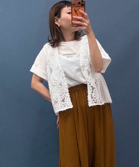 Uncarnet アンカルネ　フラワーエンブロイダリー シアーベスト