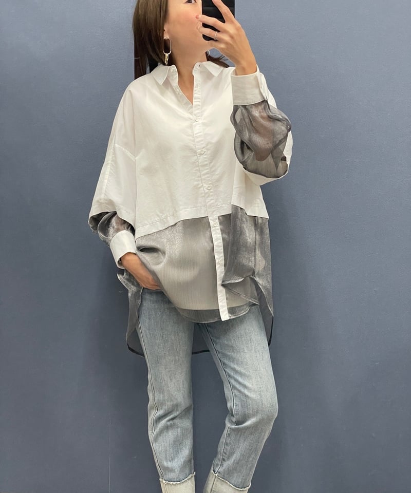 ポリーヌブロー　【新品】シアーロングシャツ ブラック ポリーヌブロー 【新品】シアーロングシャツ ブラック