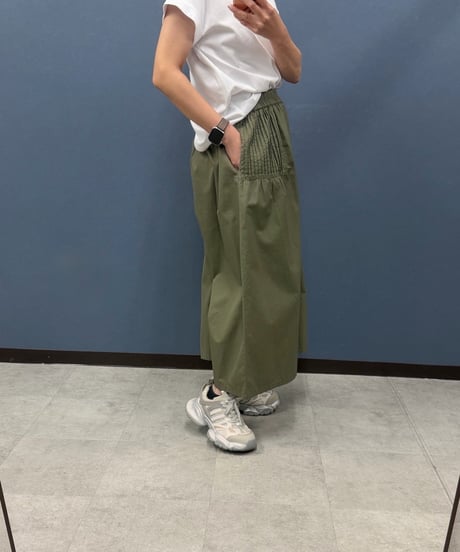 Pauline Bleu ポリーヌブロー　サイドタック ギャザーガウチョパンツ
