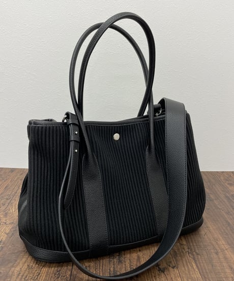 ウールプリーツ × 牛革トートバッグ Lサイズ