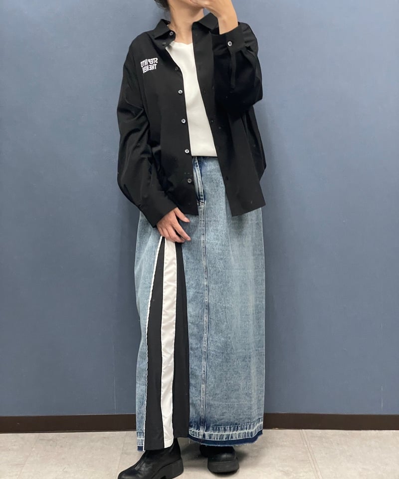 Dignite collier ディニテコリエ 背面ボンディング切替シャツ | HA-CHI