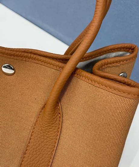 SALE★牛革×canvas トートバックM  キャメル