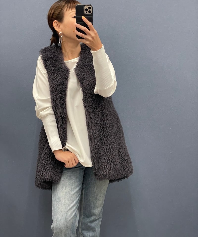 Dignite collier ディニテコリエ プードルファーベスト | HA-CHI