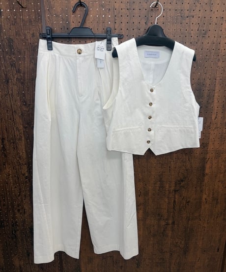 SUGAR ROSEシュガーローズ　コットンタックワイドパンツ