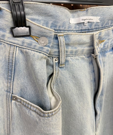 Dignite collier ディニテコリエ ボタンタックワイドデニム
