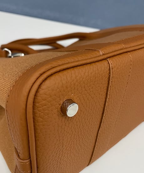 SALE★牛革×canvas トートバックM  キャメル