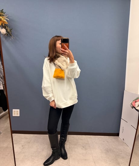 フェイクファー　配色ティペット