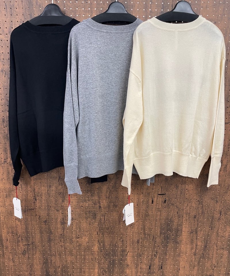 Dignite collier ディニテコリエ カシミヤ×シルク混ロゴニット | HA-CHI