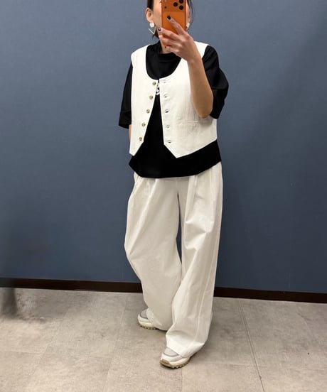 SUGAR ROSEシュガーローズ　コットンタックワイドパンツ