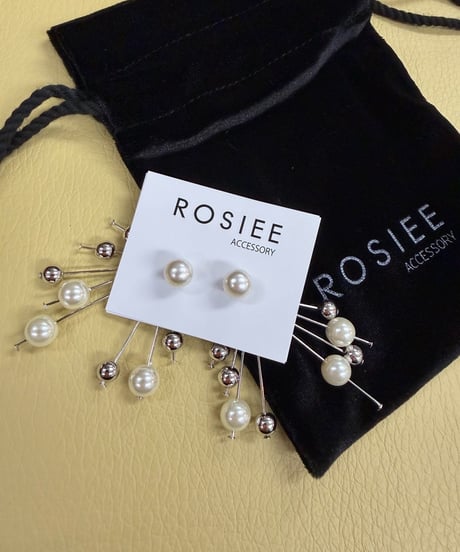 ROSIEE ロージー　ジャラジャラ パールキャッチ ピアス