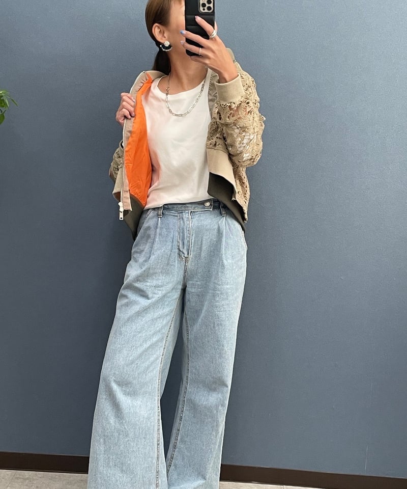 Pauline Bleu ポリーヌブロー MA-1風 レースブルゾン | HA-CHI