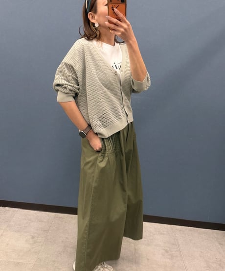 Pauline Bleu ポリーヌブロー　サイドタック ギャザーガウチョパンツ