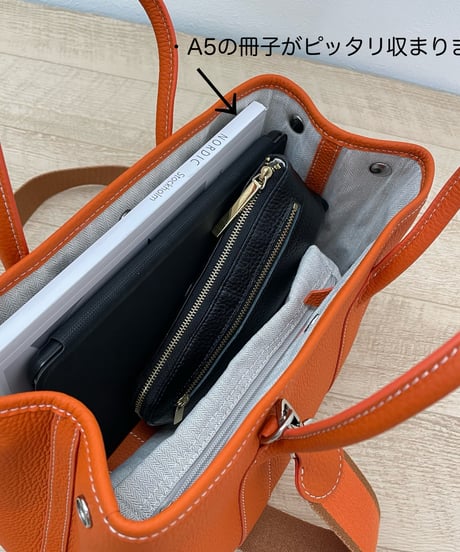 再入荷★牛革レザー トートバックMサイズ オレンジ
