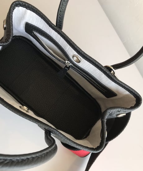 【再入荷】牛革レザートートバッグmini　ブラック
