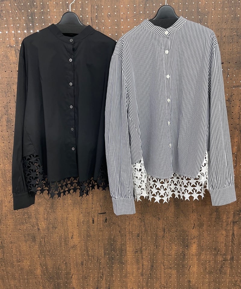 Pauline Bleu ポリーヌブロー レースデザインブラウス | HA-CHI