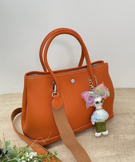 再入荷★牛革レザー トートバックMサイズ オレンジ