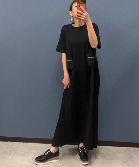 Pauline Bleu ポリーヌブロー　サイドプリーツ切り替えワンピース