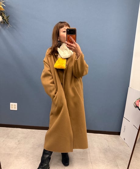 フェイクファー　配色ティペット