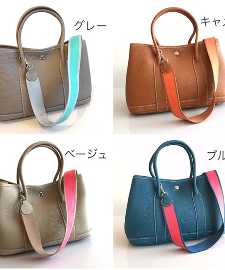再販・牛革レザー　トートバッグM・グレー