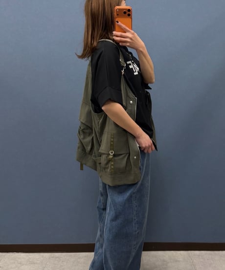 Pauline Bleu ポリーヌブロー　ロゴ ハイネックゆるTシャツ