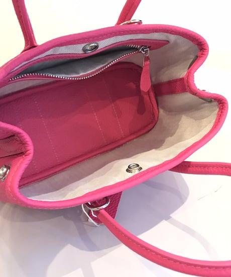 牛革レザートートバッグmini　ピンク