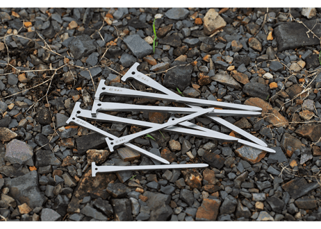 【10cm、15cm 4本セット】ステンレス製キャンプ用ペグ 『剱（つるぎ）』