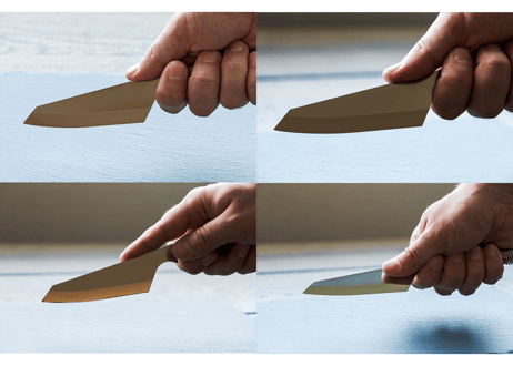 調理用ナイフ『手捌（てさばき）』、『掌（たなごころ）』、フォーク『 指叉（さすまた）』銀閃花シリーズ