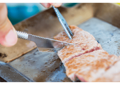 調理用ナイフ『手捌（てさばき）』、『掌（たなごころ）』、フォーク『 指叉（さすまた）』銀閃花シリーズ