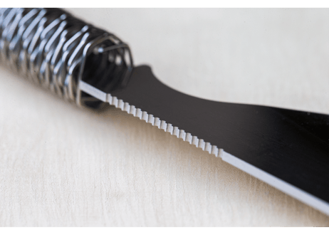 調理用ナイフ『手捌（てさばき）』、『掌（たなごころ）』、フォーク『 指叉（さすまた）』銀閃花シリーズ