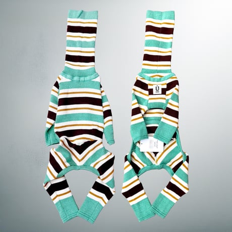 thermal knit rompers:GREEN MULTI <サーマルニットロンパース:グリーンマルチ>