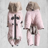 2025NEW ECO FUR SNOW SUIT:SHELL PINK<ｴｺﾌｧｰｽﾉｰｽｰﾂ: ｼｪﾙﾋﾟﾝｸ>