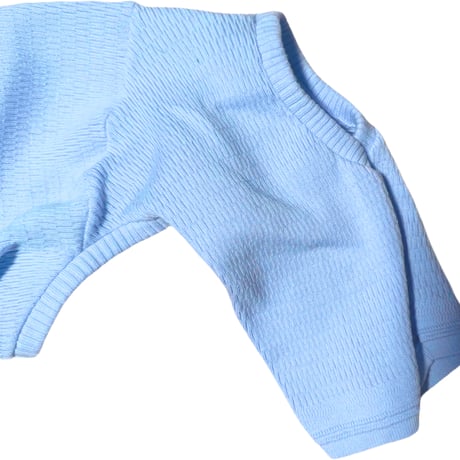 <FRENCH BULLDOG> Thermal Knit Rompers: solty lake <フレンチブルドッグ:ｻｰﾏﾙﾆｯﾄﾛﾝﾊﾟｰｽ: ｿﾙﾃｨﾚｲｸ>