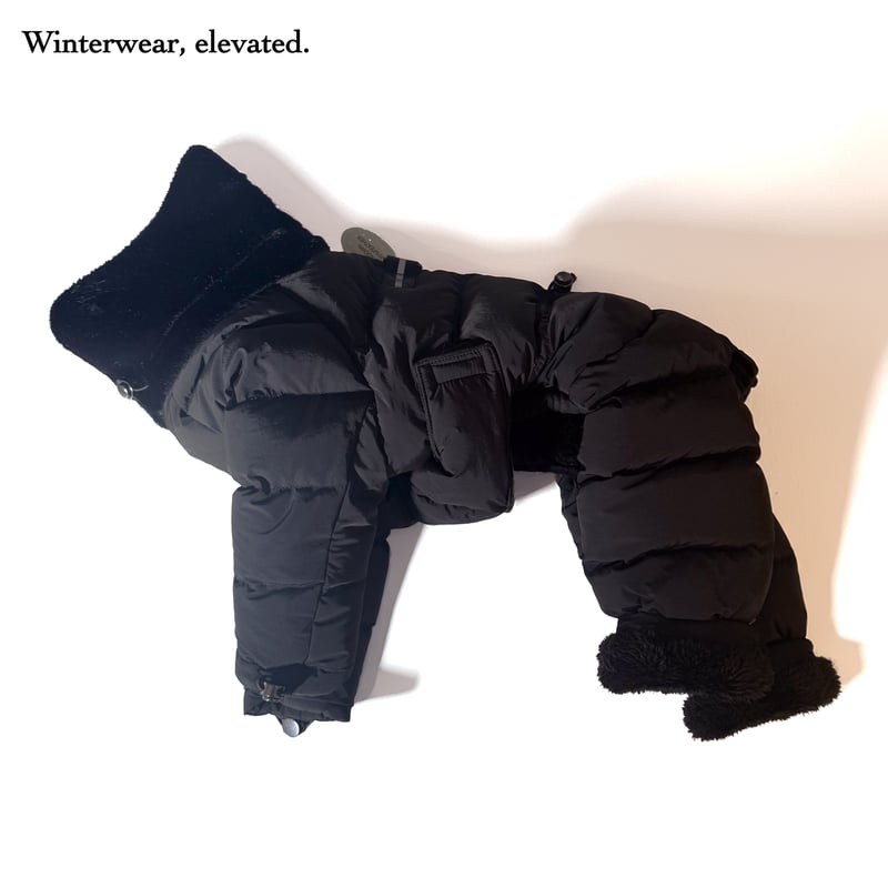 PREMIUM DOWN ECO FUR SNOW SUIT:ALL BLACK <ﾌﾟﾚﾐｱ