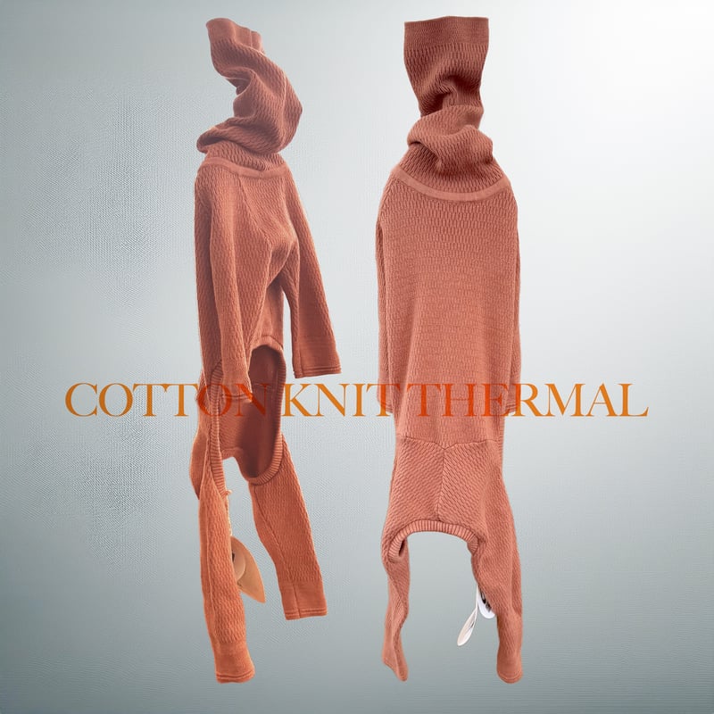 thermal knit rompers:terra-cotta <サーマルニットロンパース: