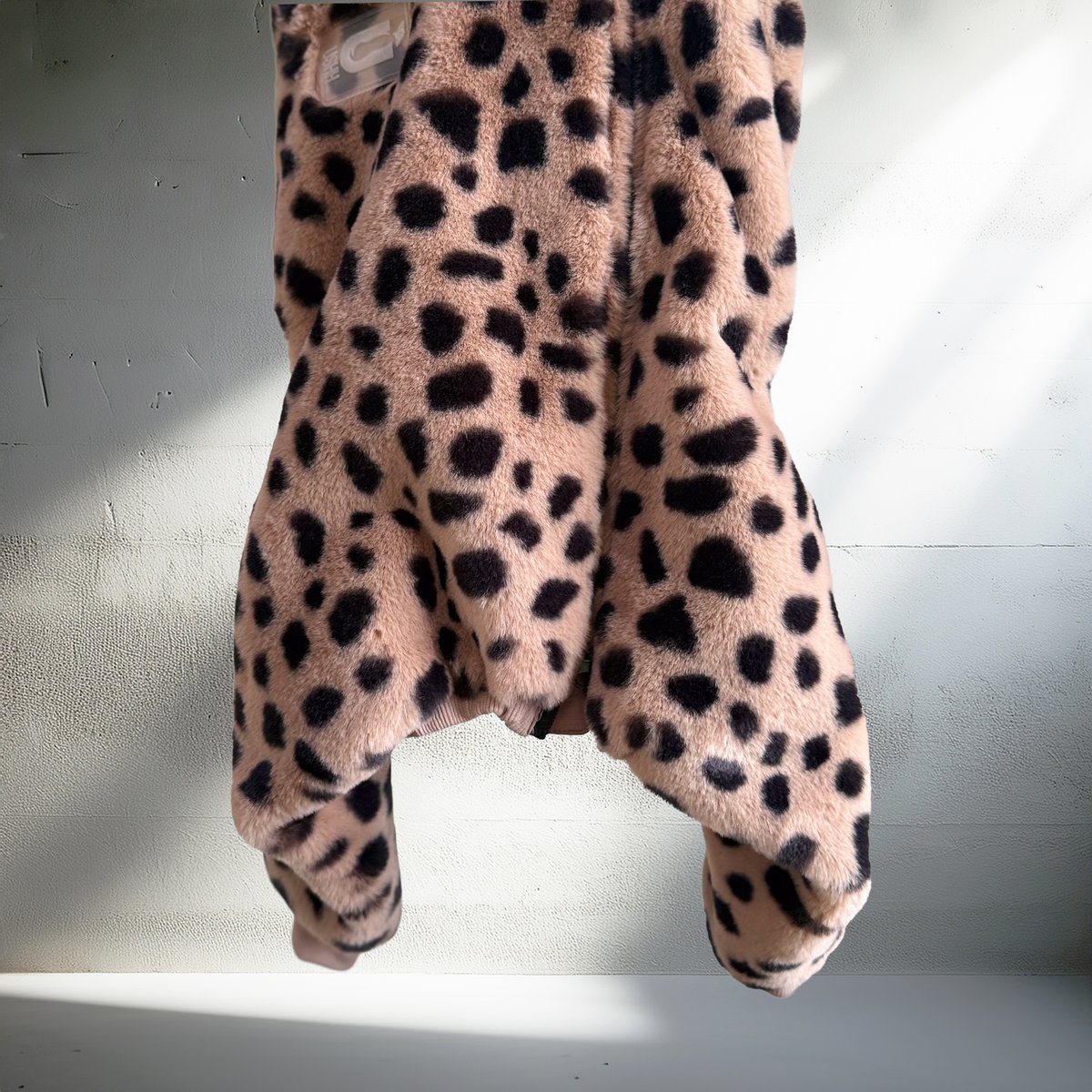 USHH:エコファーレオパードロンパース:ブラウン サイズ：S ECO-FUR LEOPARD ZIP-UP ROMPERS:BROWN //ｴｺﾌｧｰﾚｵﾊ