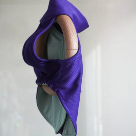 Neoprane zip-up half1/2 tops purple //ネオプレンジップアップハーフトップ ﾊﾟｰﾌﾟﾙ