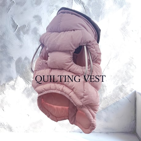 <FRENCH BULLDOG> QUILTING VEST: Shell Pink <フレンチブルドッグ:ｷﾙﾃｨﾝｸﾞﾍﾞｽﾄ: ｼｪﾙﾋﾟﾝｸ>
