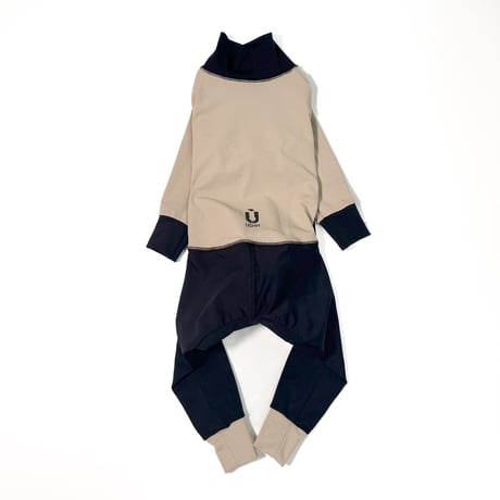 Rush guard full rompers:black*beige// ラッシュガードフルロンパース:ﾌﾞﾗｯｸ*ﾍﾞｰｼﾞｭ