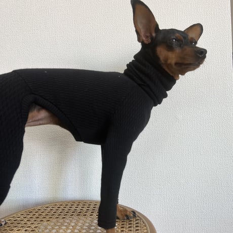 thermal knit rompers: black <サーマルニットロンパース：ブラック>