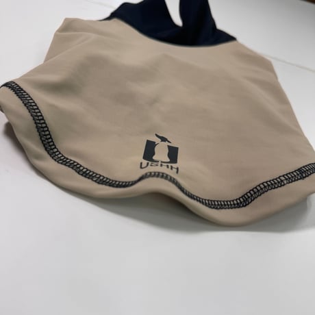 Rush guard half1/2 tops:sax blue*light beige// ラッシュガードハーフトップ:ｻｯｸｽﾌﾞﾙｰ*ﾗｲﾄﾍﾞｰｼﾞｭ