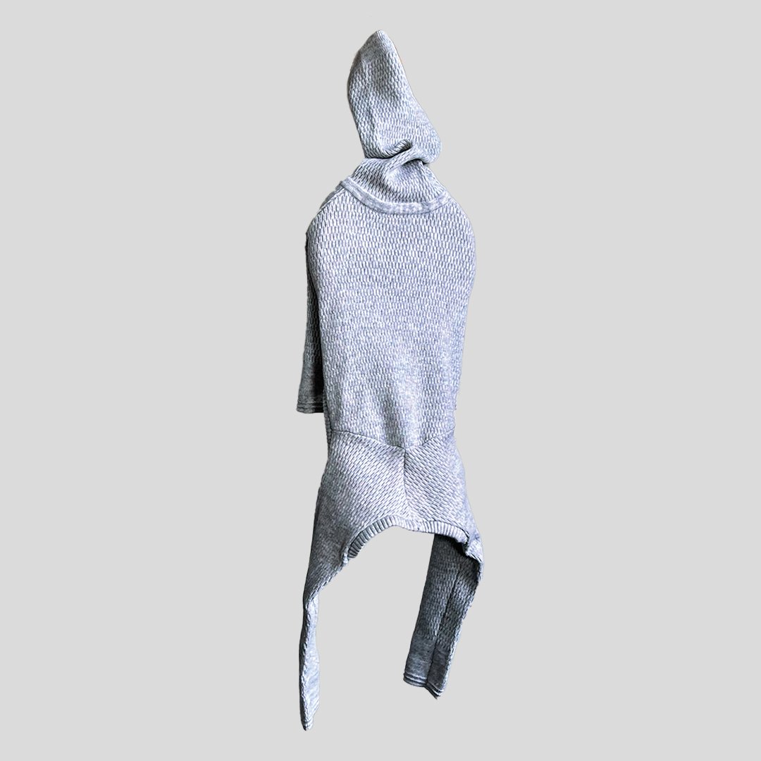 thermal knit rompers : light grey <サーマルニットロンパー