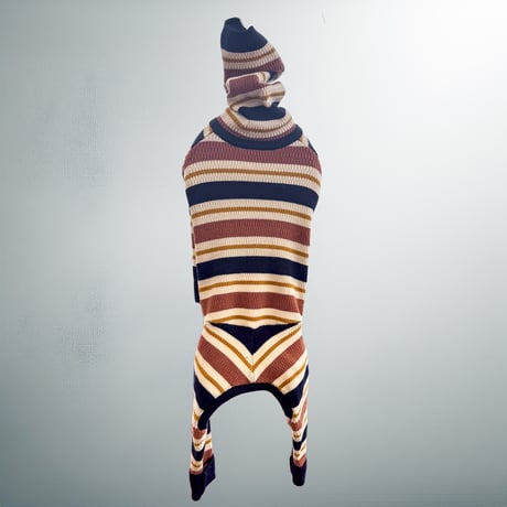 thermal knit rompers:NAVY MULTI <サーマルニットロンパース:ネイビーマルチ>