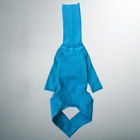 thermal knit rompers:Turquoise <サーマルニットロンパース:ターコイズ>