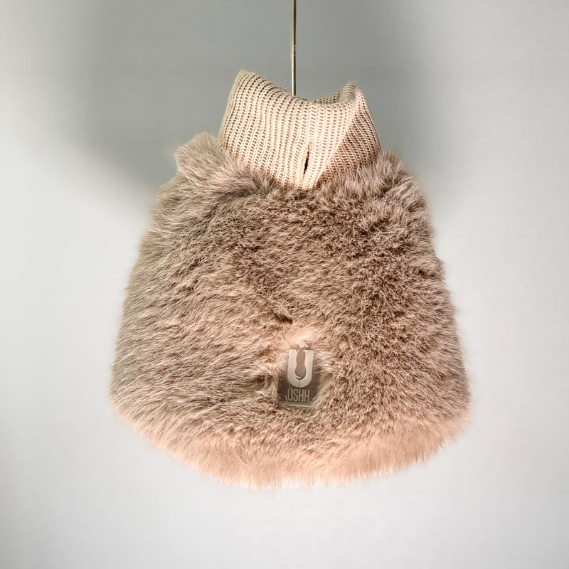 ECO FUR SHORT VEST:Light beige//エコファーショートベスト: ラ