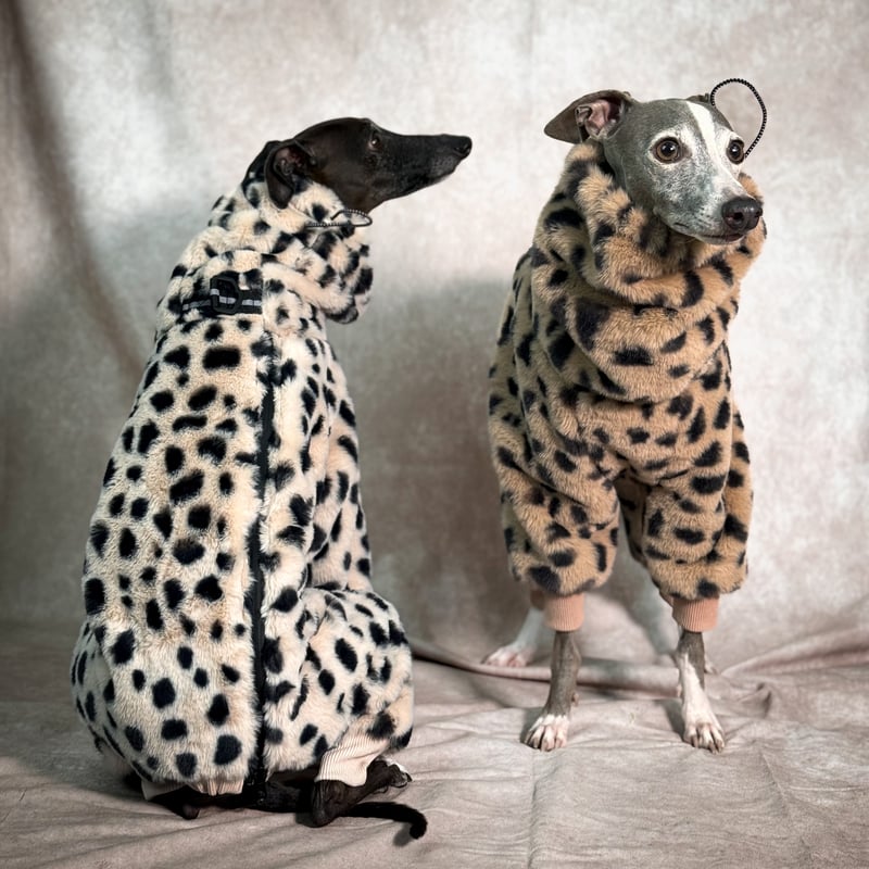 ECO-FUR LEOPARD ZIP-UP ROMPERS:IVORY//エコファーレオパ ECO-FUR LEOPARD ZIP-UP ROMPERS:IVORY//エコファーレオパ