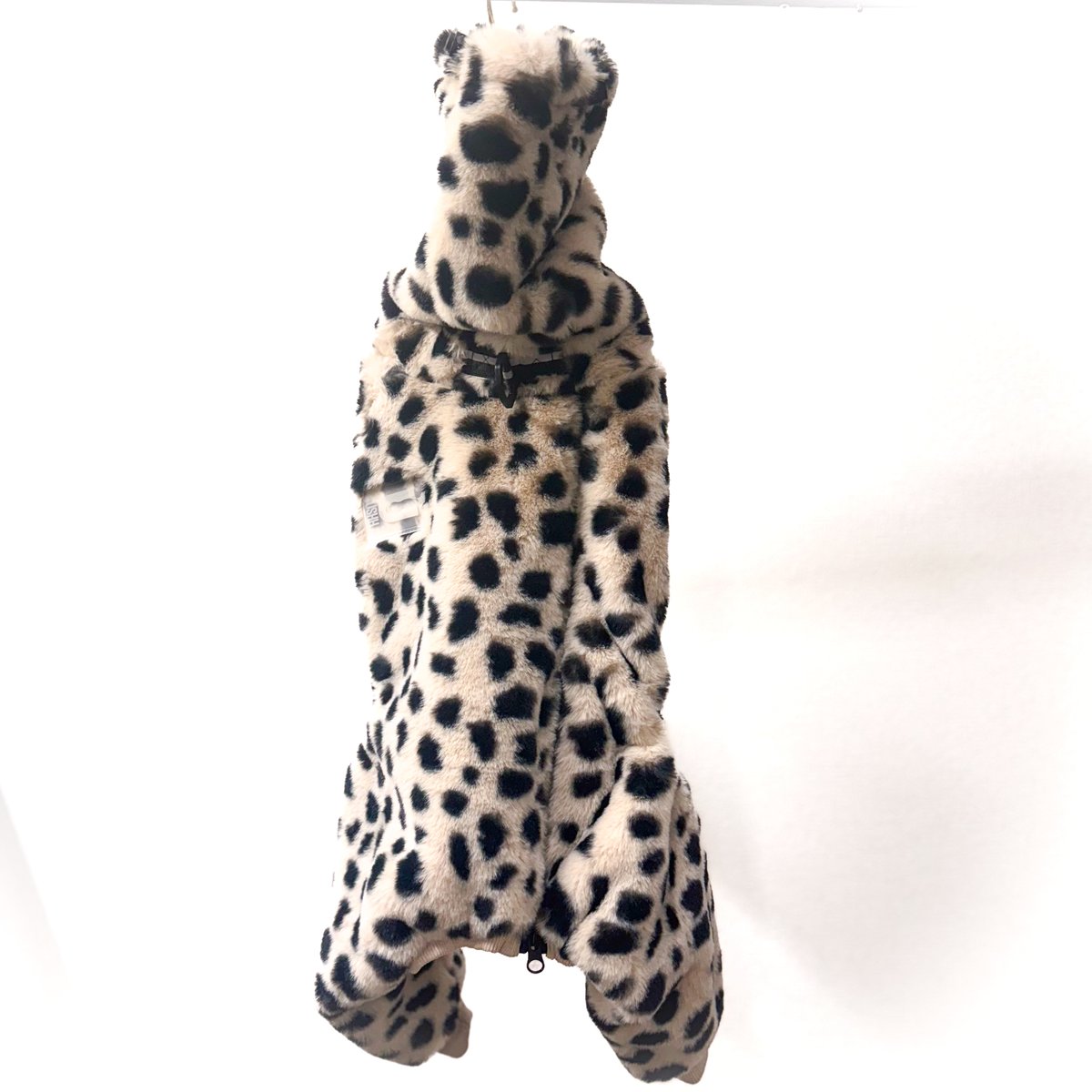 USHH:エコファーレオパードロンパース:ブラウン サイズ：S