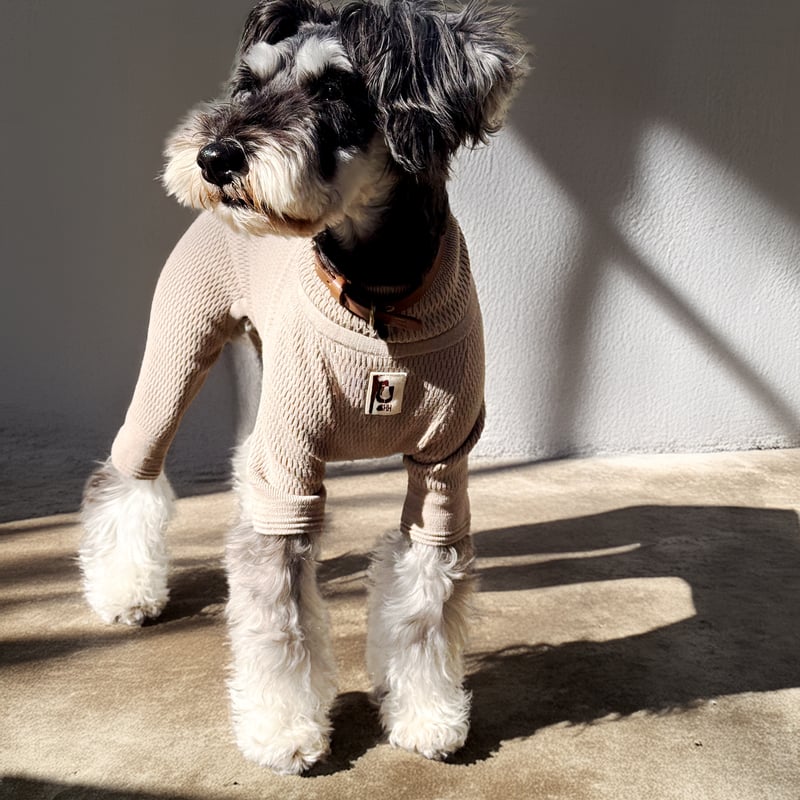 MINIATURE SCHNAUZER> Thermal Knit Rompers: arm
